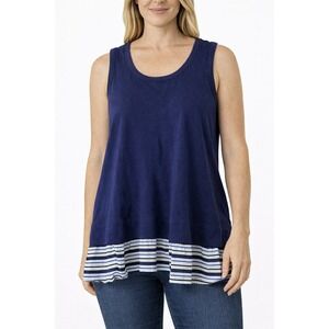 Kate Spade New York Blue Striped Tank Top Sleeveless Blouse Womens XL